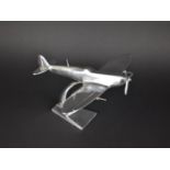 A Modern Aluminium Study of a Flying Spitfire, 29cms Long