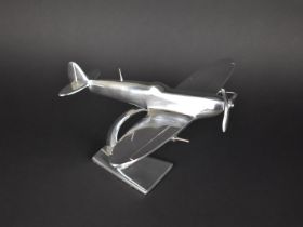 A Modern Aluminium Study of a Flying Spitfire, 29cms Long