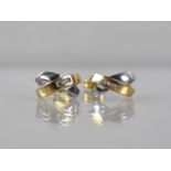 A Nice Quality Pair of 9ct Gold and Diamond X Shaped Earrings, 2.2gms, 11mm High