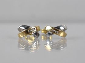 A Nice Quality Pair of 9ct Gold and Diamond X Shaped Earrings, 2.2gms, 11mm High