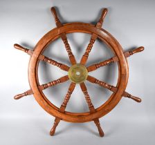 A Reproduction Eight Spoke Ship's Wheel, 90cms Diameter