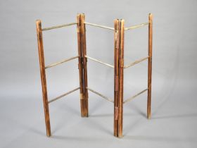 A Small Edwardian Three Section Towel Rail, Each Panel 41cms Wide