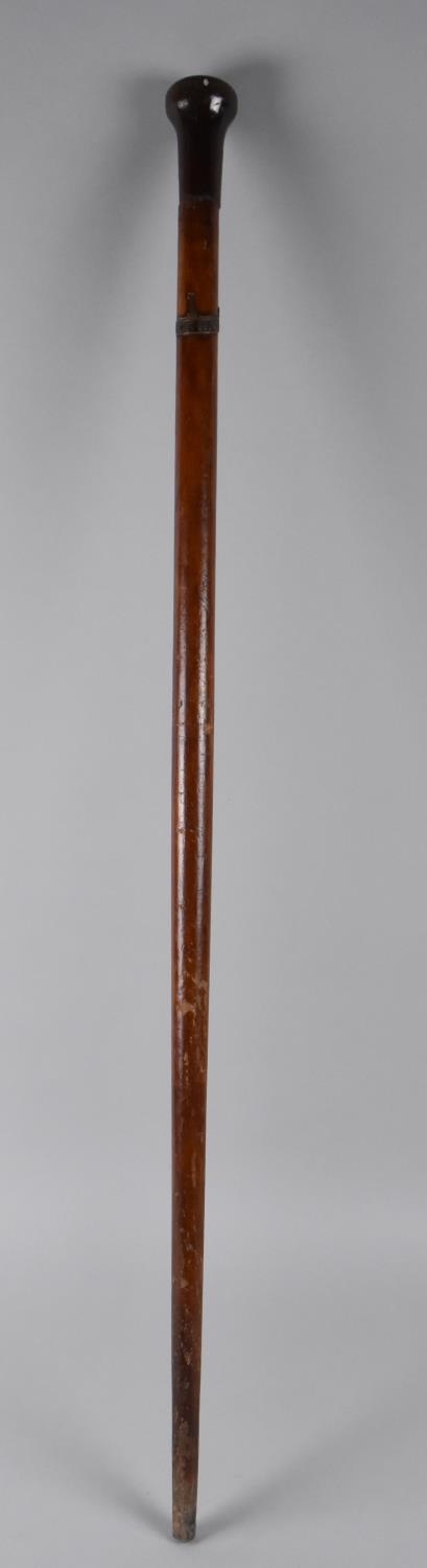 A Vintage Military Pacing Stick with Badge for No.1 The Kings Regiment, 87cms High - Image 2 of 2