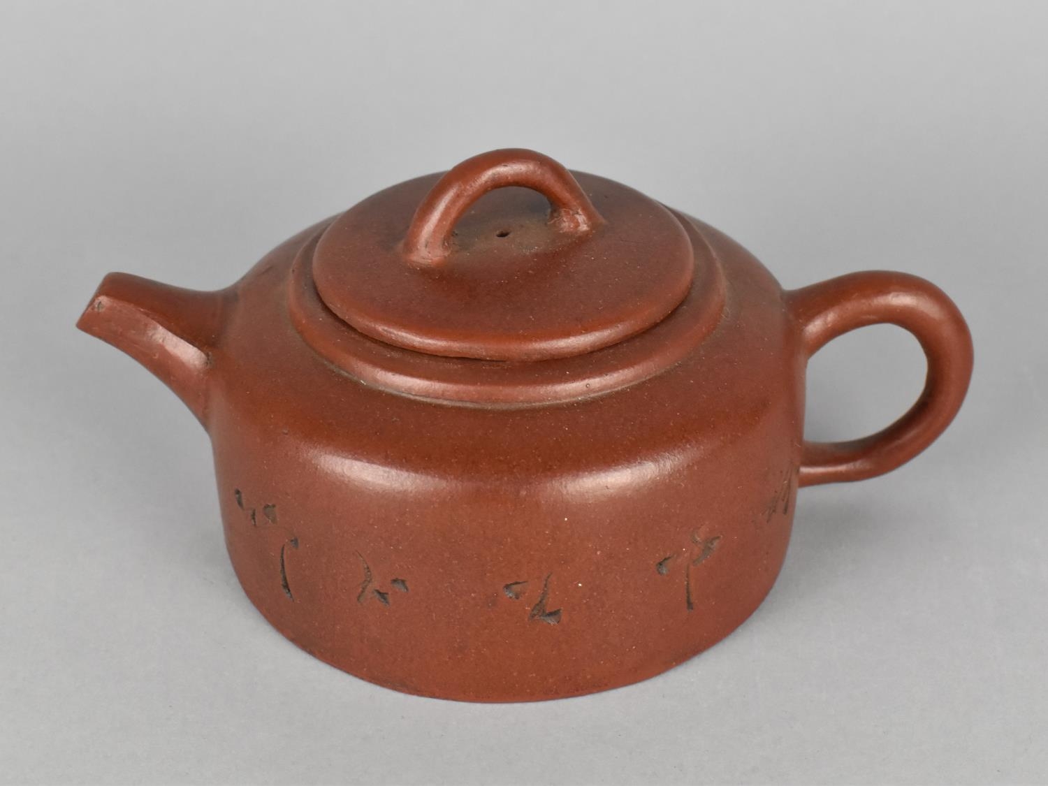 A Chinese Yixing Teapot with Incised Decoration to Body, Seal Mark to Base and Makers Marks to - Image 2 of 4