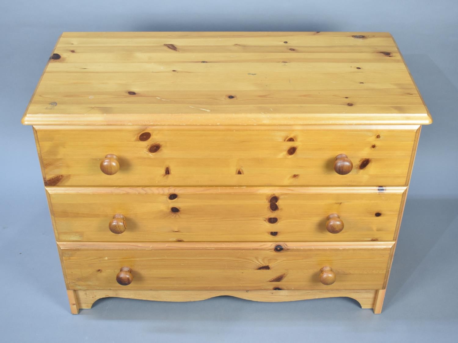 A Modern Three Drawer Bedroom Chest, 79cms Wide and 59cms High - Image 2 of 2