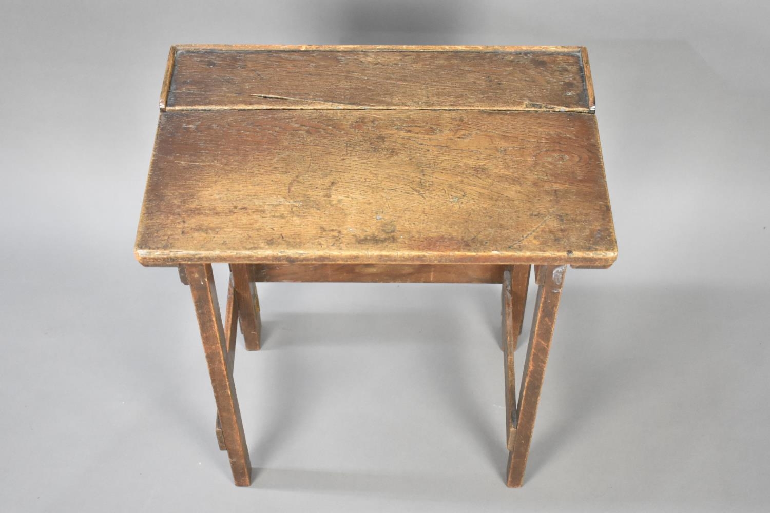 A Vintage Oak Drop Leaf Childs Desk, 51cms Wide - Image 2 of 2