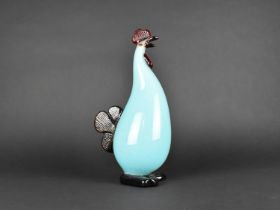 A Continental Glass Rooster, 30cms High