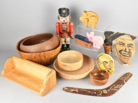 A Collection of Various Treen to Comprise Nutcracker, Bowls etc