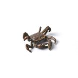 An Oriental Bronze Patinated Study of a Crab, 5.5cms Wide