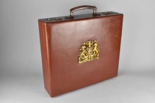 A Late 20th Century Leather Briefcase with Gilt Benson and Hedges Badge, 45cms Wide