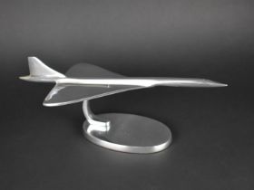 A Modern Aluminium Model of Concorde in Flight, 41cms Long