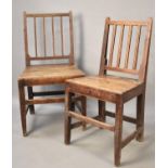Two 19th Century Oak Hall Side Chairs