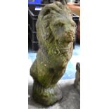 A Composite Stone Garden Ornament Modelled as a Lion, 49cm high