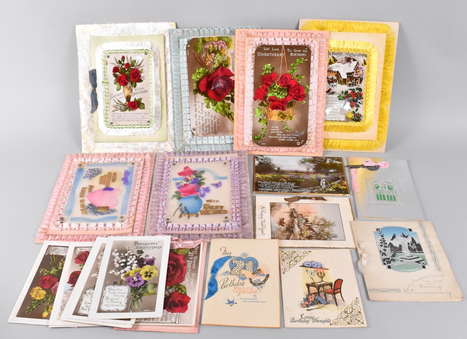 A Collection of approx 21 Various Boxed and Loose Greetings and Birthday Cards, Sent To Edna from