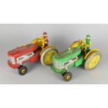 Two Vintage Battery Driven Universal Tractors, 23cms Long