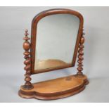 A Late Victorian Mahogany Swing Dressing Table Mirror with Barley Twist Supports and Serpentine