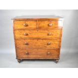 A 19th Century Mahogany Chest of Two Short and Three Long Drawers, Rear Turned Support Requires