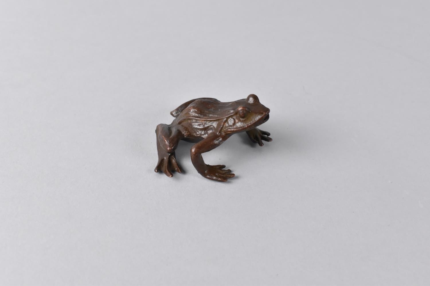A Small Patinated Bronze Study of a Frog, 5cms Long - Image 3 of 3