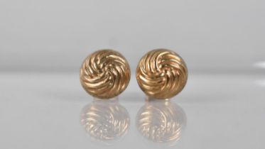 A Pair of 9ct Gold Earrings, Fluted Domes, 0.5gms