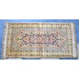 A Small Fringed Hearth Rug, 116x61cms