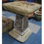 A Reconstituted Stone Garden Bird Bath, 52cm high