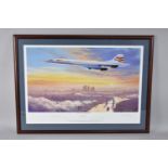A Framed Signed Limited Edition Print, "Concorde-Early Morning Arrival" by Steven Brown, 7/150,
