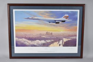 A Framed Signed Limited Edition Print, "Concorde-Early Morning Arrival" by Steven Brown, 7/150,