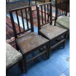 Two 19th Century Oak Hall Side Chairs