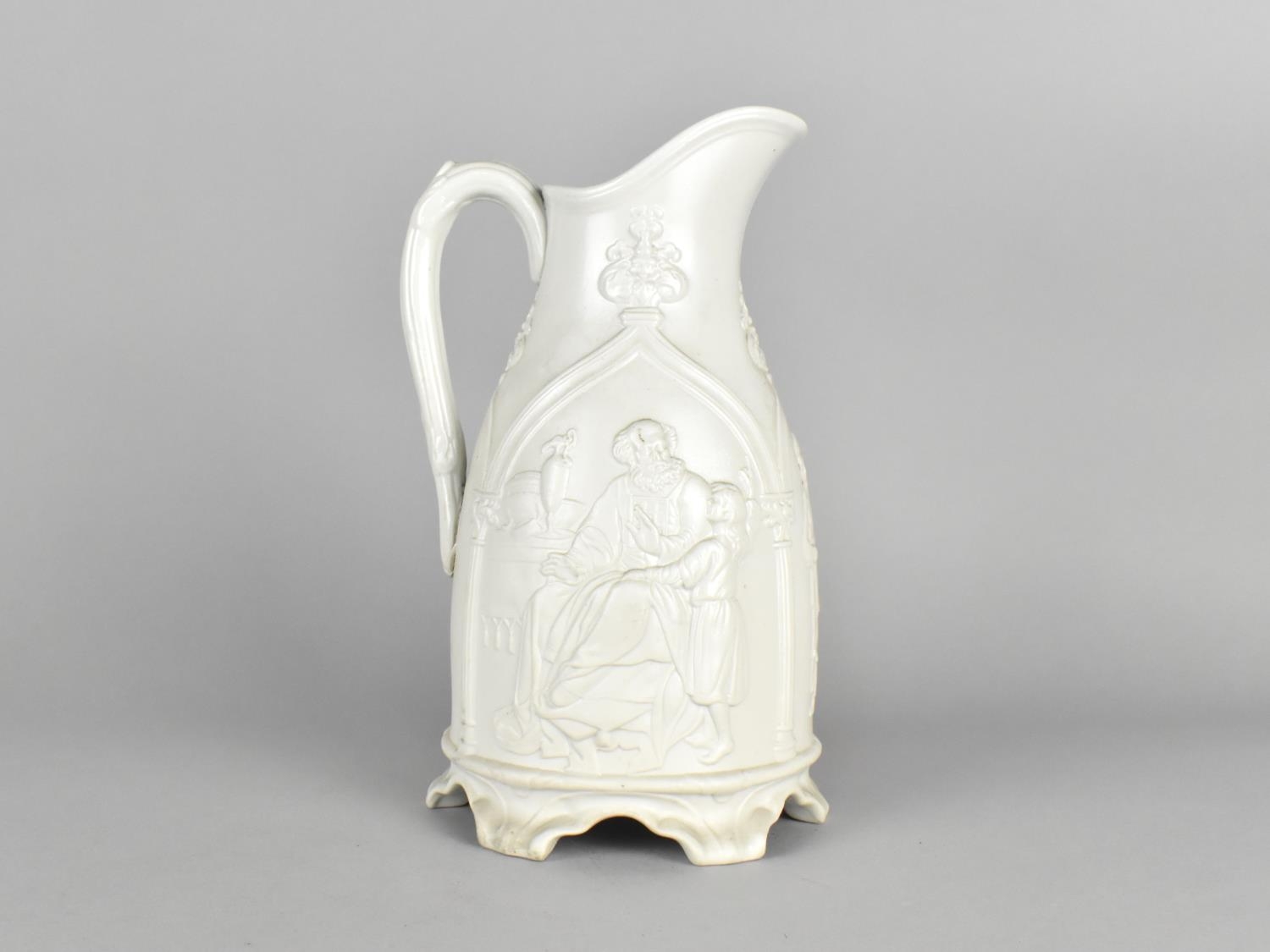 A 19th Century Relief Jug Decorated with Figures, 22.5cm high
