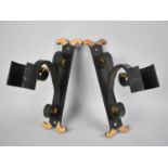 Two Repainted Wrought Iron Fire Extinguisher Brackets 27cms High