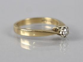 A 9ct Gold and Diamond Solitaire Ring, Round Brilliant Cut Stone Measuring 3.6mm Diameter in
