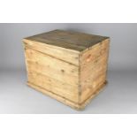 A Vintage Pine Box with Hinged Lid, 34x45x35cm high