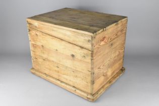 A Vintage Pine Box with Hinged Lid, 34x45x35cm high