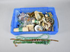 A Collection of Various Crafting Ephemera to include Cottons, Wires, Strung and Loose Beads Etc