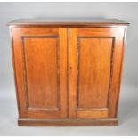 A Late Victorian/Edwardian Mahogany Side Cabinet With Panelled Doors wot Shelved Interior, 111cms