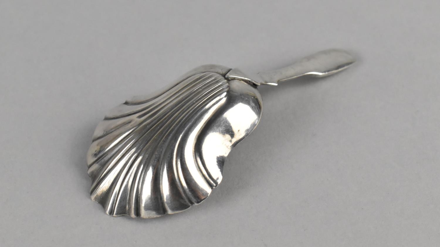 A Victorian Silver Caddy Spoon by Hilliard & Thomason, with Shell Shaped Bowl, Birmingham - Image 3 of 3