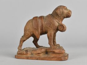 An Early 20th Century Carved Black Forest Souvenir in the Form of a St. Bernard Dog with Spirit