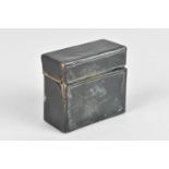 A Late Victorian Travelling Inkwell with Leather Covered Case, 4.5cms Long