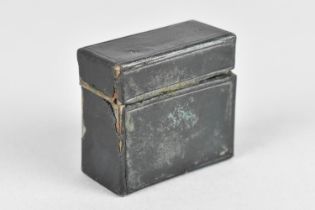 A Late Victorian Travelling Inkwell with Leather Covered Case, 4.5cms Long