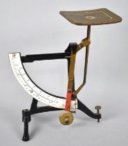 An Early 20th Century Continental Metric Postage Scales with White Enamel Dial, AF, 22cms High