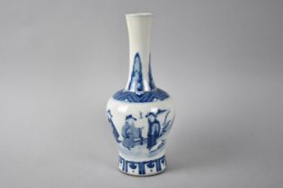 A Reproduction Chinese Blue and White Vase Decorated with Figures in Exterior Setting, Four