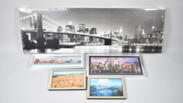 A Collection of Various Modern Framed City Photographs Etc