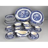 A Washington Old Willow Pattern Service to Comprise Plates, Side Plates, Cups, Saucers, Cake