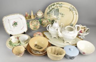 A Collection of Various 19th Century Ceramics to Comprise Copeland & Garrett New Fayence Snuffer Set