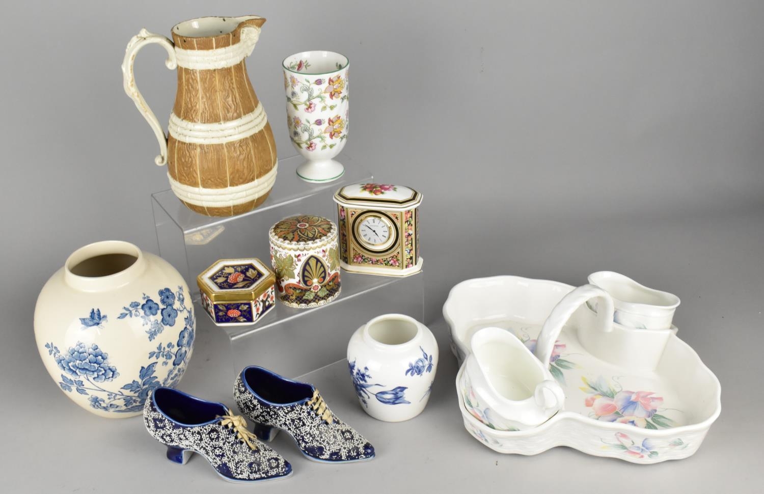A Collection of Various Ceramics to Comprise a 19th Century Jug by Brownfield & Son Swiss Pattern