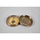 A Reproduction Brass Circular Pocket Compass, Screw Off Lid Inscribed "His Masters Voice, London",