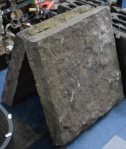 Two Large and Heavy York Stone Slabs, 58x60cm