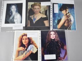 A Collection of Various Signed Photographs Relating to Actresses to Include Demi Moore, Priscilla