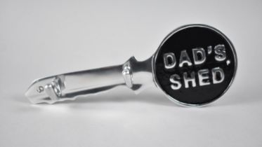 A Modern Painted Aluminium Wall Mounting Coat Hook, "Dads Shed", 30cms Long