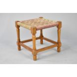 A Vintage Square Topped Stool, 30x29cms
